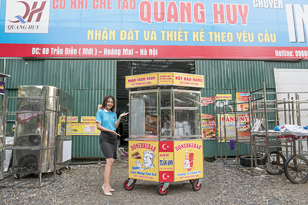 Xe bánh mì lục giác do Quang Huy thiết kế và sản xuất