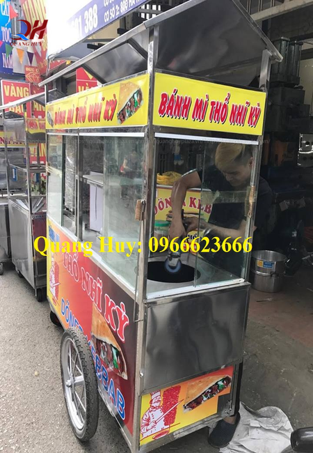 Khung xe bánh mì doner kebab làm từ inox 304 Khung xe bánh mì doner kebab làm từ inox 304