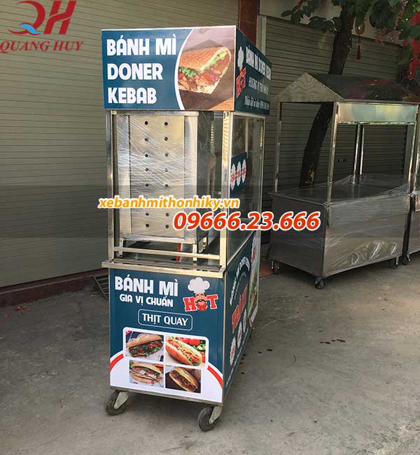Xe bánh mì thổ nhĩ kỳ 1m5 mẫu mới với thiết kế lò nướng thịt chuyên dụng