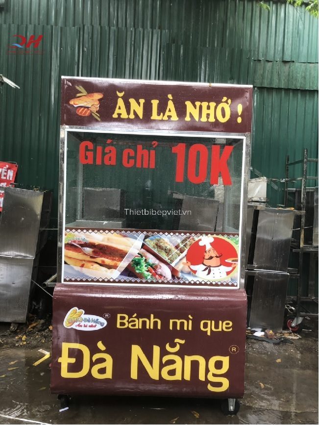 Xe bán bánh mì que Quang Huy 1m Xe bán bánh mì que Quang Huy 1m
