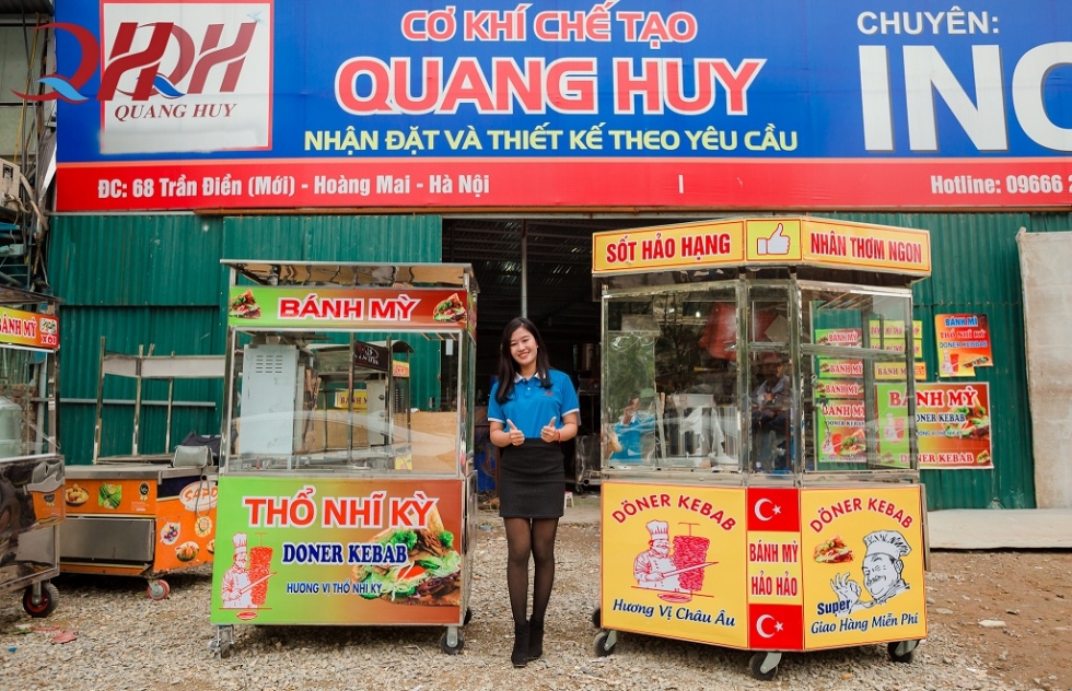 Quang Huy sản xuất và phân phối xe bánh mì lục giác uy tín giá rẻ