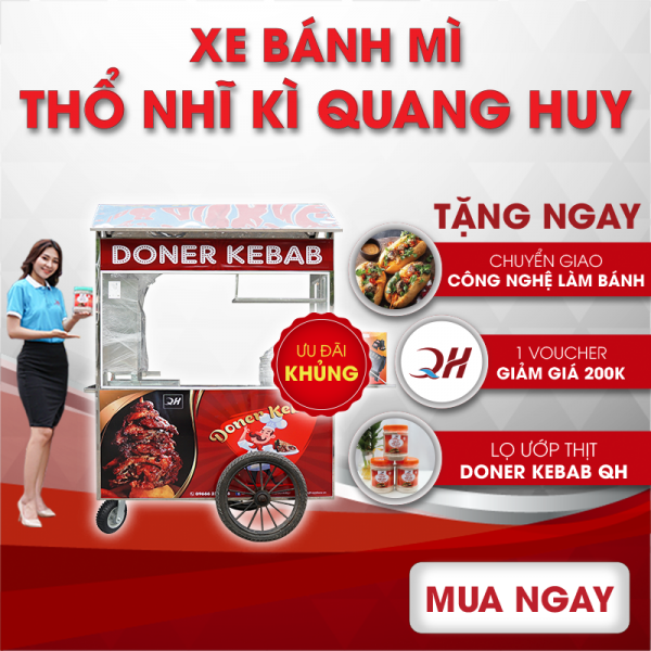 Chính sách khuyến mãi khi mua xe bánh mì Doner Kebab Quang Huy 