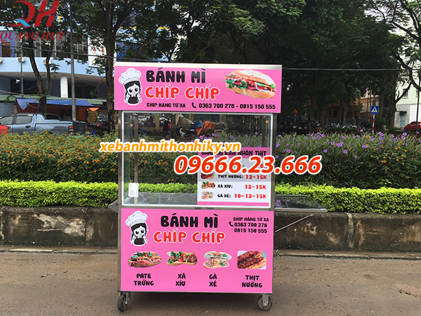 Xe bánh mì pate mẫu mới năm 2020 của Quang Huy