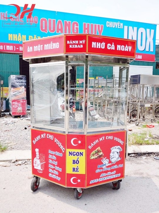 Tủ bán bánh mì lục giác 1m5