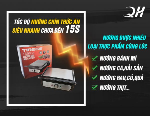 Quang Huy phân phối Máy ép bánh mì tiross 9654 chính hãng ưu đãi lớn