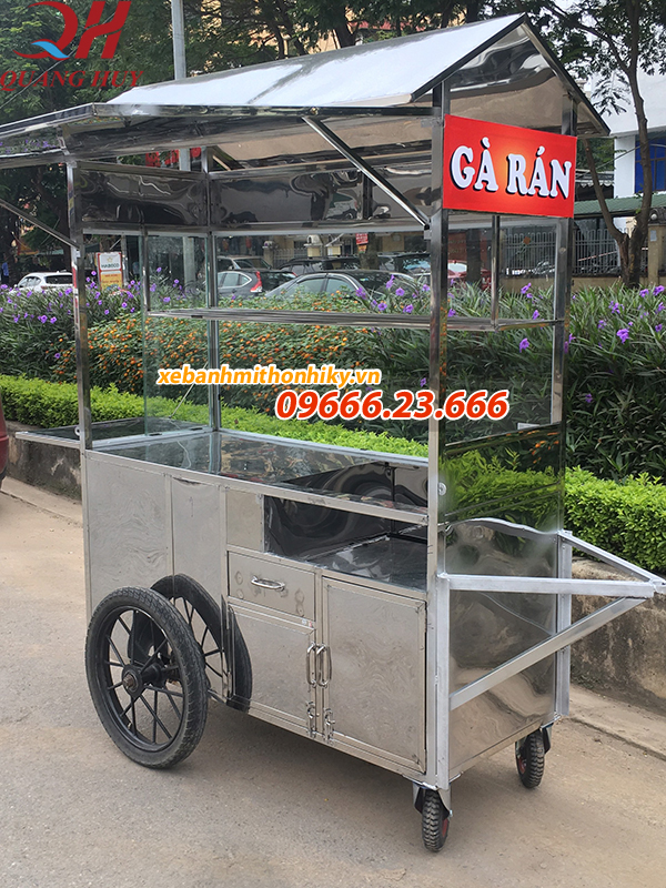Xe bán gà rán Quang Huy được làm từ Inox cao cấp, xe gà rán, mẫu xe bán gà rán, xe gà rán kfc, xe bán gà rán, xe bán gà rán cũ, xe ga ran, quầy bán gà rán