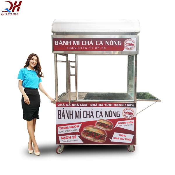 Quang Huy nhận thiết kế xe bánh mì chả cá theo yêu cầu, báo giá rẻ nhất thị trường