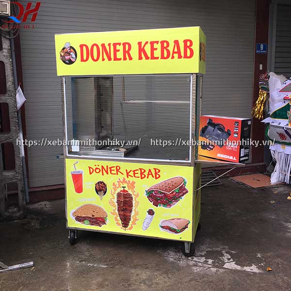 Xe bánh mì doner kebab 1m5 có thiết kế đơn giản