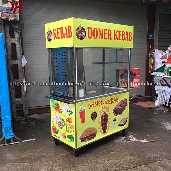 Xe bánh mì thiết kế có lò nướng thịt doner kebab tiện lợi