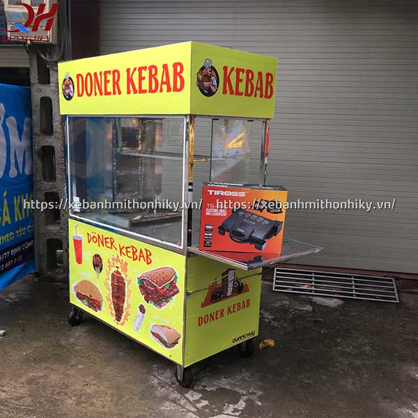Xe bánh mì doner kebab 1m5 thiết kế tiện lợi cho quá trình di chuyển