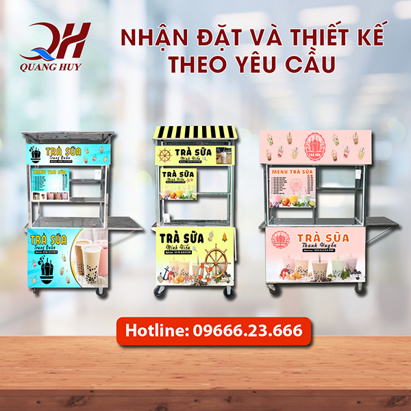 Quang Huy nhận đặt và thiết kế xe bán trà sữa theo yêu cầu