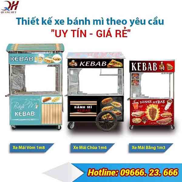 Quang Huy nhận đặt và thiết kế xe bánh mì theo yêu cầu uy tín giá rẻ Xe bán bánh mì thiết kế theo yêu cầu giá bao nhiêu