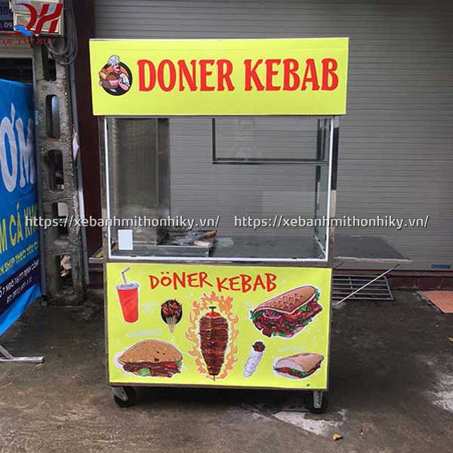Xe bánh mì Doner Kebab 1m5 sản xuất và phân phối bởi Quang Huy