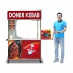 Xe bánh mì Doner Kebab mái bằng 1m3 mẫu mới