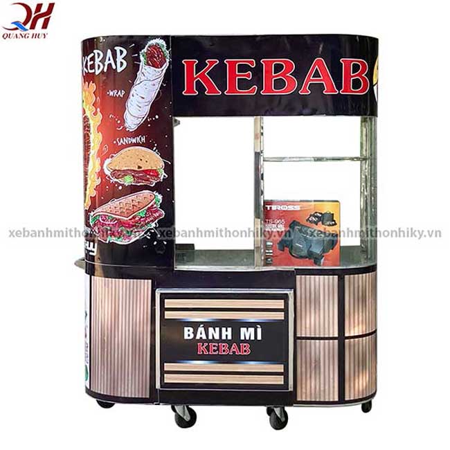 Xe bánh mì doner kebab 1m8 sản xuất và phân phối bởi Quang Huy