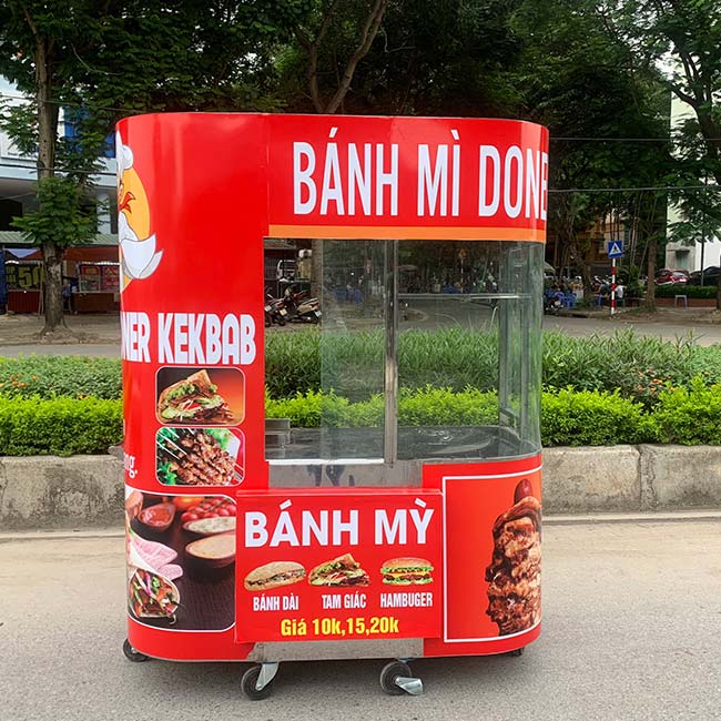 Mua xe bánh mì kính cong tại Quang Huy