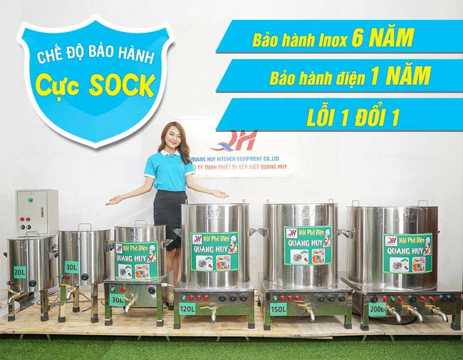 Quang Huy cung cấp đa dạng dung tích nồi phở Quang Huy cung cấp đa dạng dung tích nồi phở