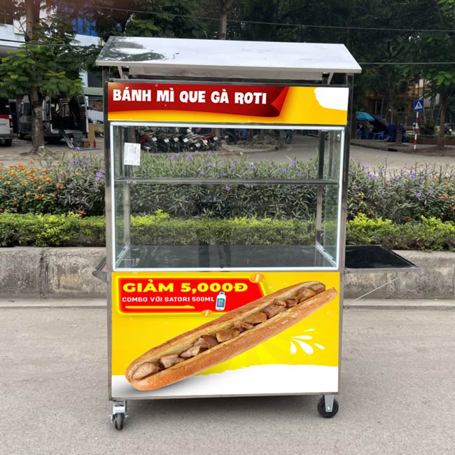 Xe bán bánh mì que 1m1 Quang Huy