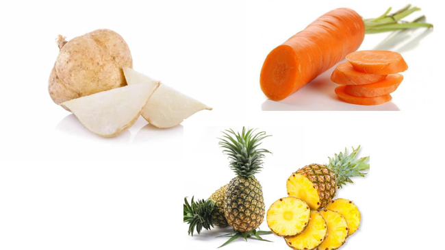 Nguyên liệu làm nước ép dứa củ đậu
