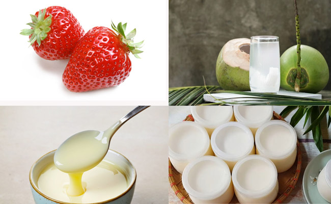 Nguyên liệu làm sinh tố dâu