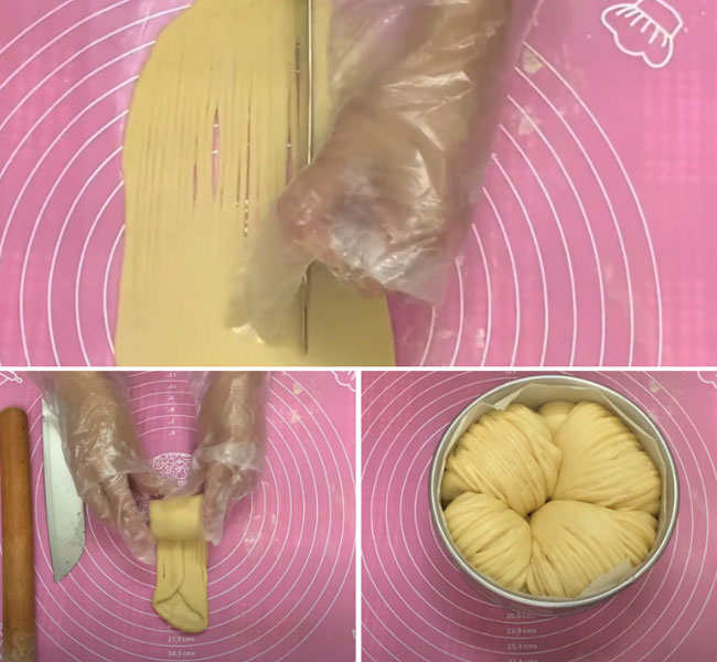 tạo hình bánh mì cuộn len