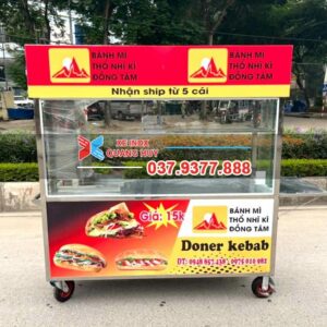 Xe đẩy bán bánh mì Doner Kebab 1m8 Đồng Tâm