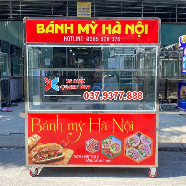 khung xe bán bánh mì Hà Nội 1m8