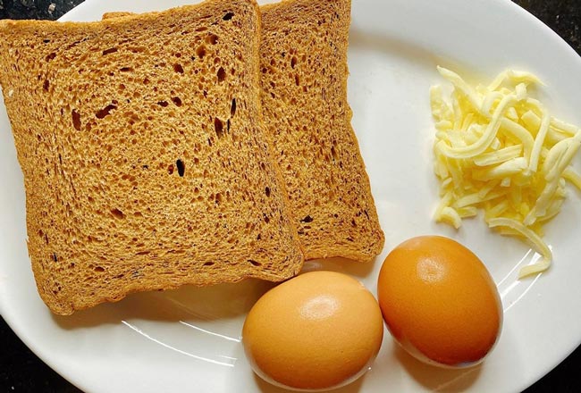 nguyên liệu làm bánh mì sandwich kẹp trứng phô mai