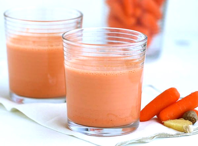nước ép cà rốt với sữa đặc