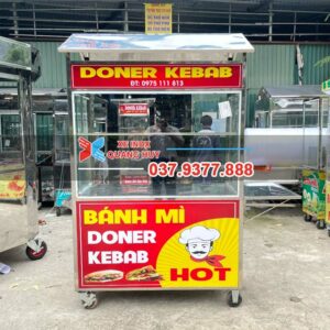 Xe bán bánh mì Kebab 1m2 HOT mái ngói