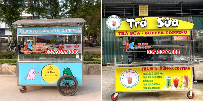 xe bán trà sữa đường phố