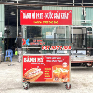 Xe đẩy bánh mì Pate 1m2 màu đỏ