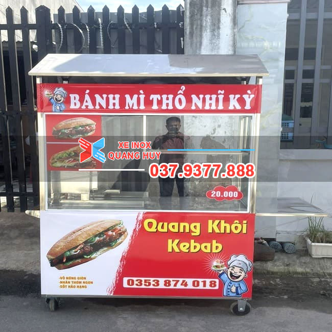 Thiết kế xe bán bánh mì Thổ Nhĩ Kỳ 1m5 Quang Khôi
