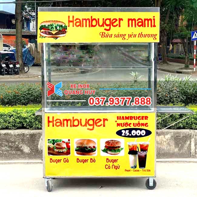 xe bán bánh mì hamburger mami