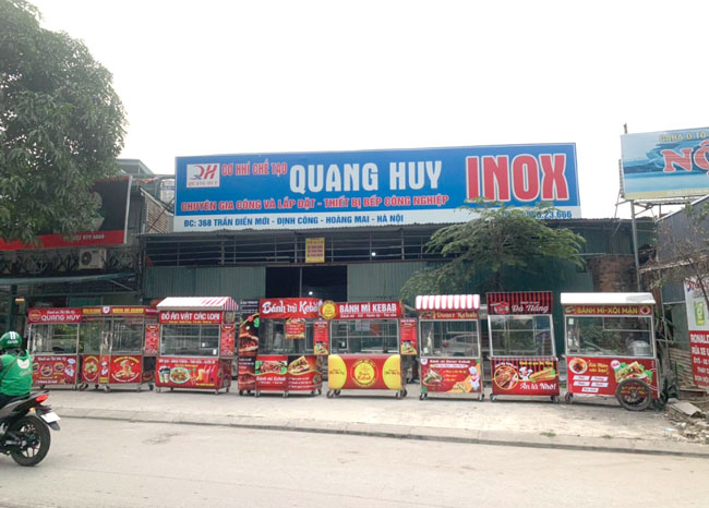 xưởng gia công, trang trí  xe bán hàng Quang Huy