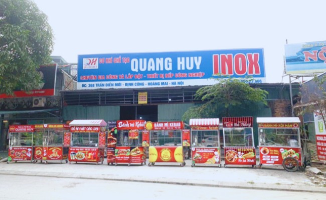 Đơn vị xe bánh mì inox Quang Huy 
