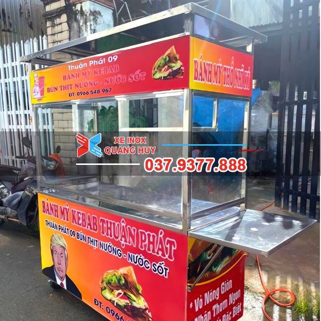 Xe đẩy bán bánh mì Kebab 1m6 Thuận Phát